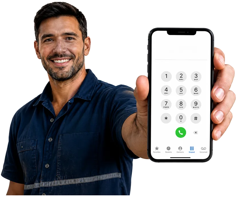 Plumber answering a Rose Bay enquiry by phone