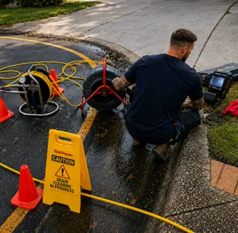 Repairing a burst drain pipe at a Rose Bay home